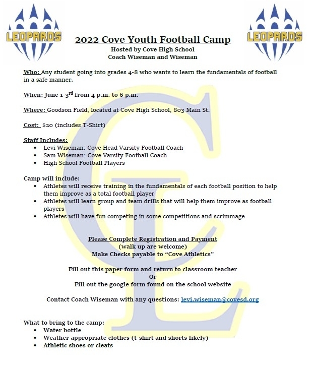 Youth Football Camp Flyer
